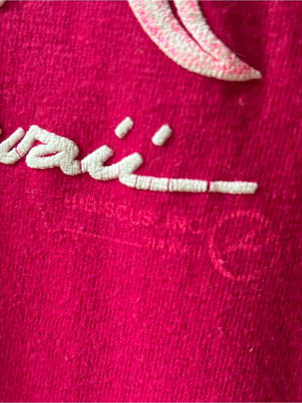 Vintage Hawaii Tee Shirt Hot Pink with Puffy Flower Size XL - Picture 5 of 6